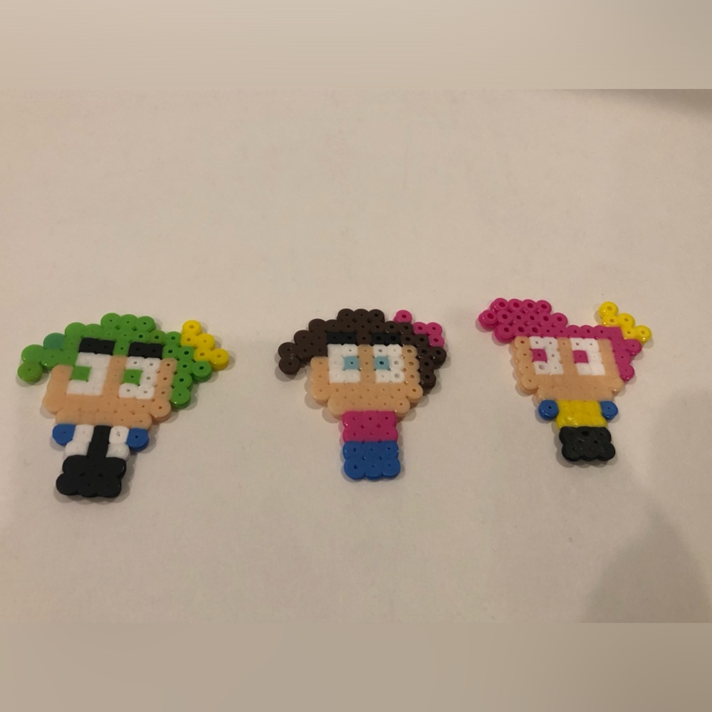 Nickelodeon Fairly Odd Parents Perler Bead Lot of 3
